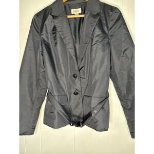 Talbots nylon black blazer with adjustable belt size 10